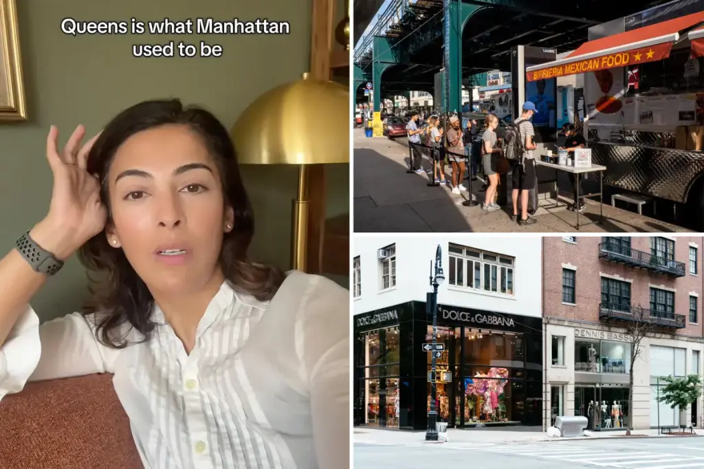 Local New Yorker refers to Queens as the 'new Manhattan' in a viral video, sparking intense discussion.