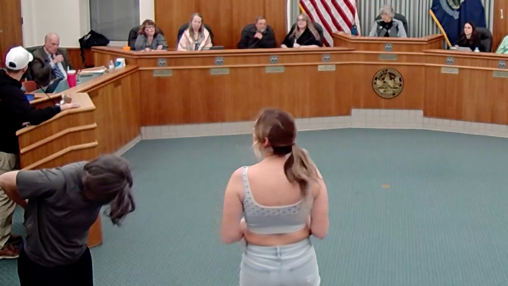 Maine women strip at school board meeting to oppose trans athletes