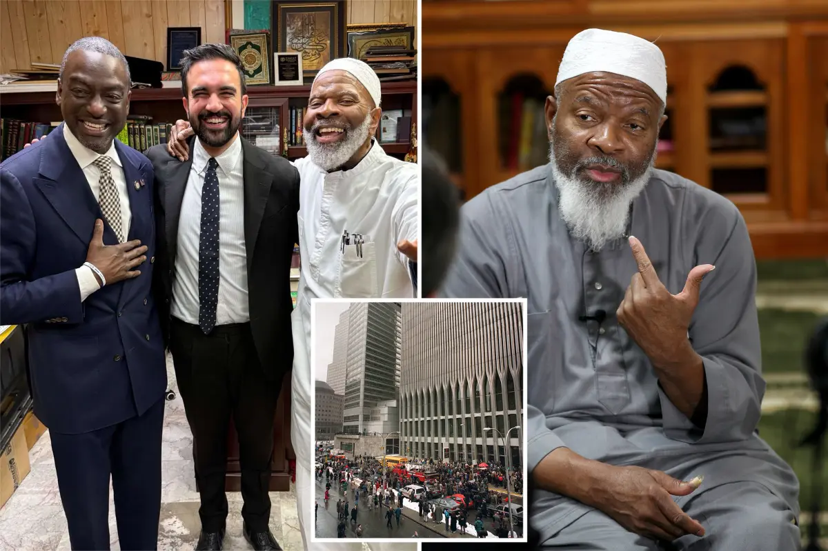 Mamdani poses happily alongside Imam Siraj Wahhaj, involved in the '93 WTC bombing plot