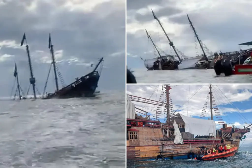 Marigalante ship, a replica of Christopher Columbus's Santa Maria, goes down near the coast of Mexico.