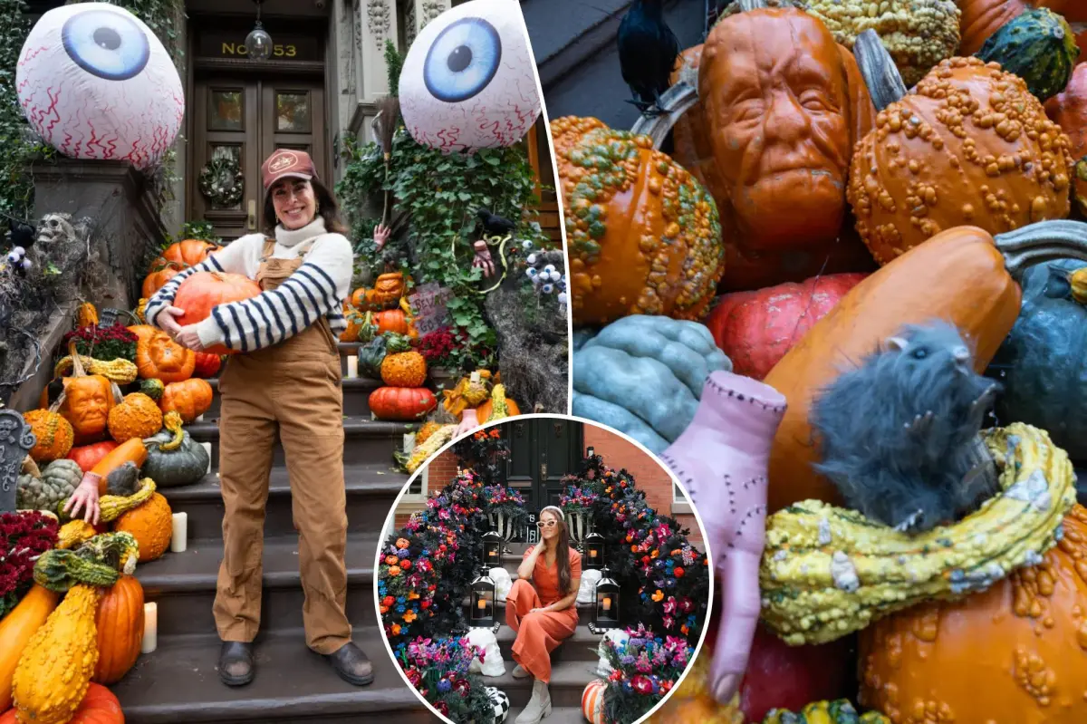 New York City homeowners invest heavily in Halloween pumpkin decorations