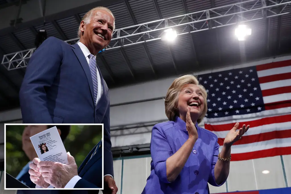 Notecards that have come to light indicate that Biden had notes about Hillary Clinton and other prominent Democratic leaders.