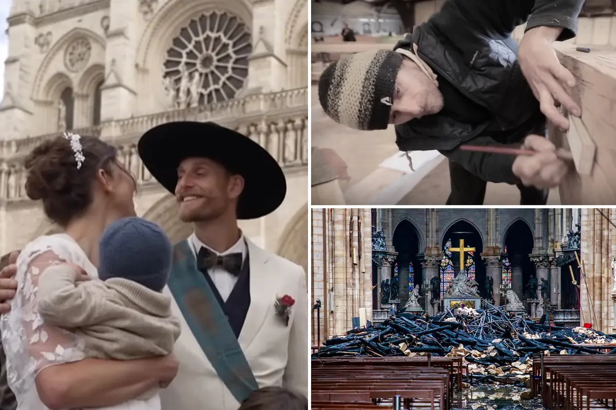 Notre-Dame Cathedral holds its first wedding in three decades for the carpenter involved in its reconstruction