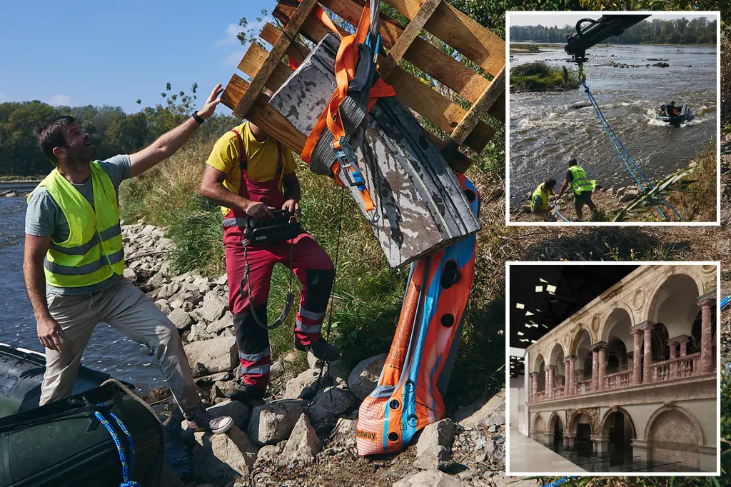 Palace lost to war reappears in Polish river