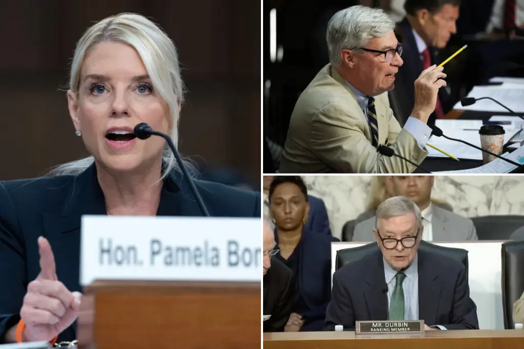Pam Bondi criticizes Senate Democrats during a heated Judiciary panel meeting.
