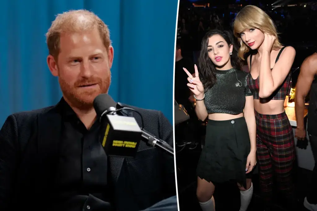 Prince Harry is questioned about the disagreement between Taylor Swift and Charli XCX.