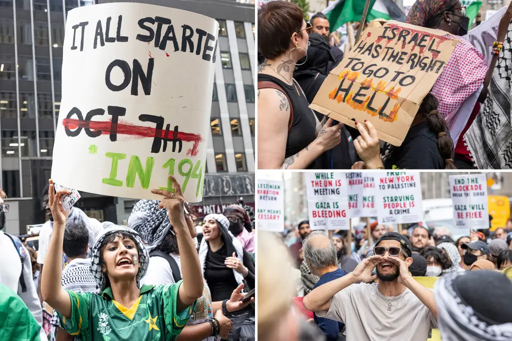 Protesters against Israel shout antisemitic phrases in NYC on the two-year mark of Hamas' October 7 assault.