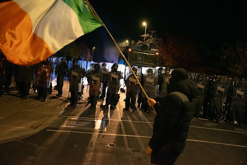 Protesters in Dublin show anger and clash with police after a migrant is accused of sexually assaulting a 10-year-old Irish girl.