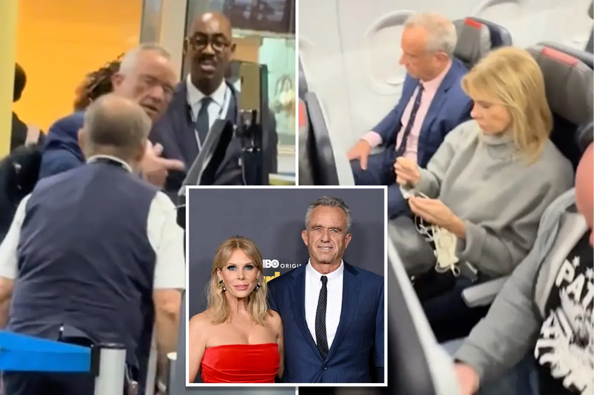 RFK Jr. and his wife Cheryl Hines receive praise online after being seen in economy class on a commercial flight