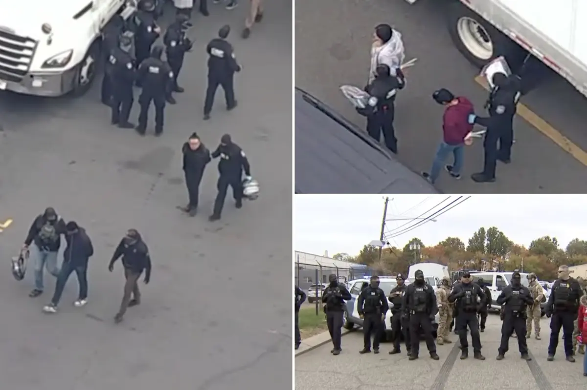 Raid in New Jersey leads to the arrest of 46 undocumented workers at a warehouse in Avenel.