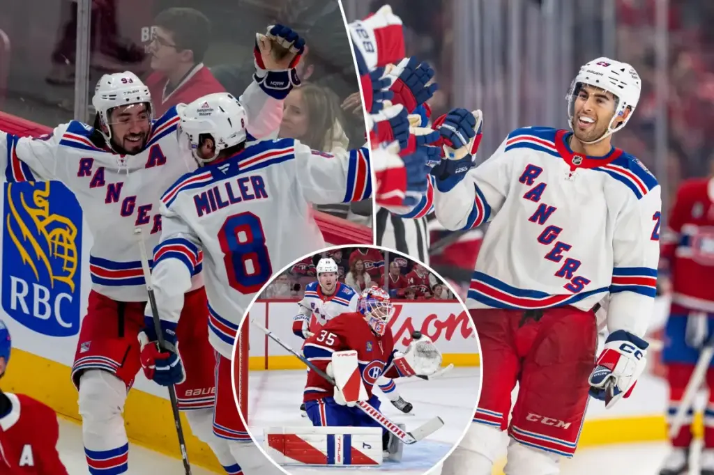 Rangers break past Canadiens with a strong third period to end 3-game losing streak