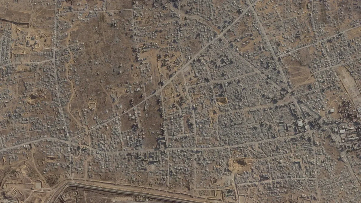 Recent satellite photos reveal significant destruction in Gaza following the Israel-Hamas conflict.