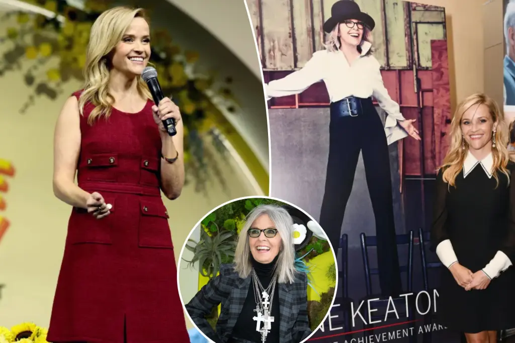 Reese Witherspoon gives heartfelt tribute to her mentor Diane Keaton during a Las Vegas event.