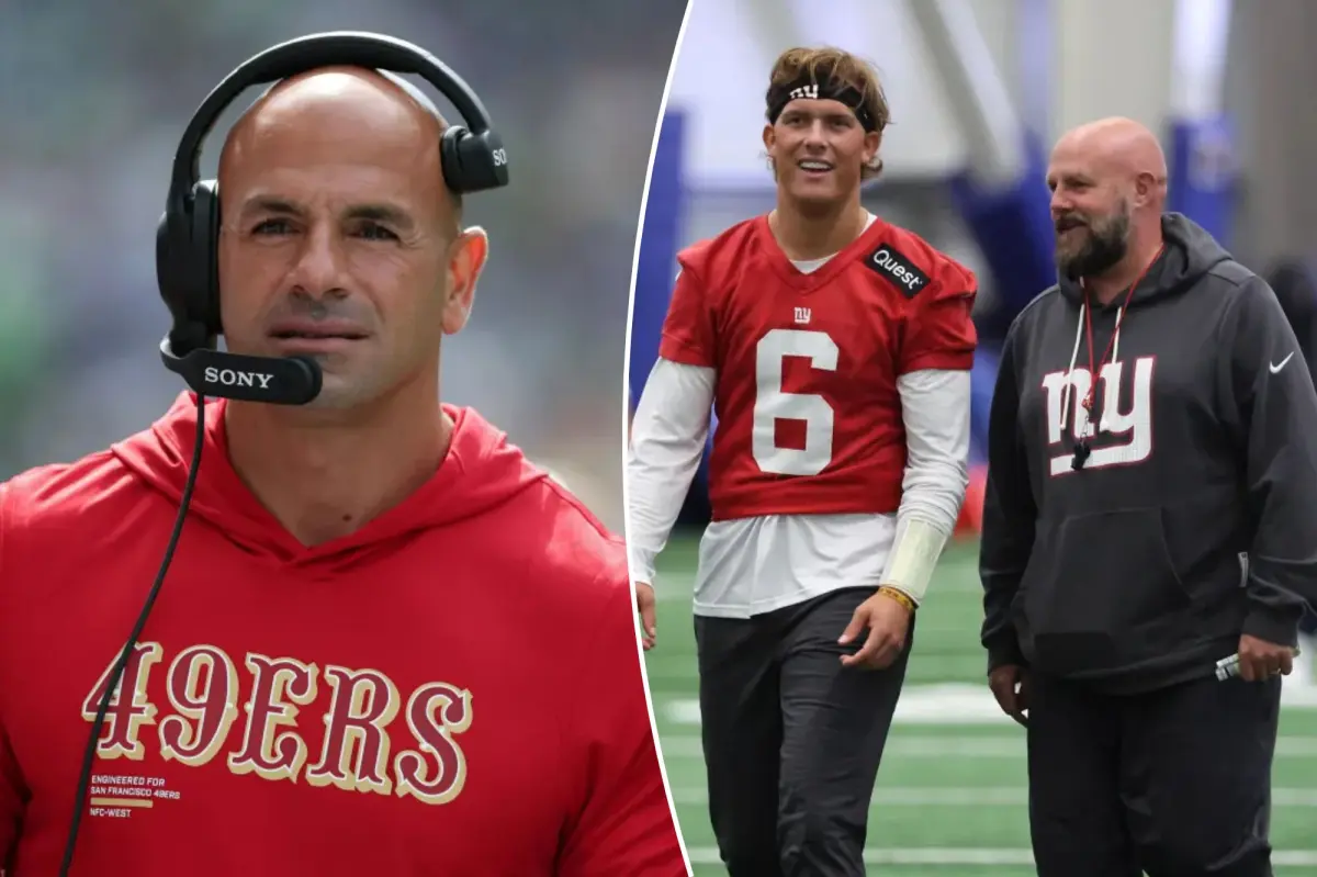 Robert Saleh can't help but commend Jaxson Dart &mdash; the New York quarterback he never coached.