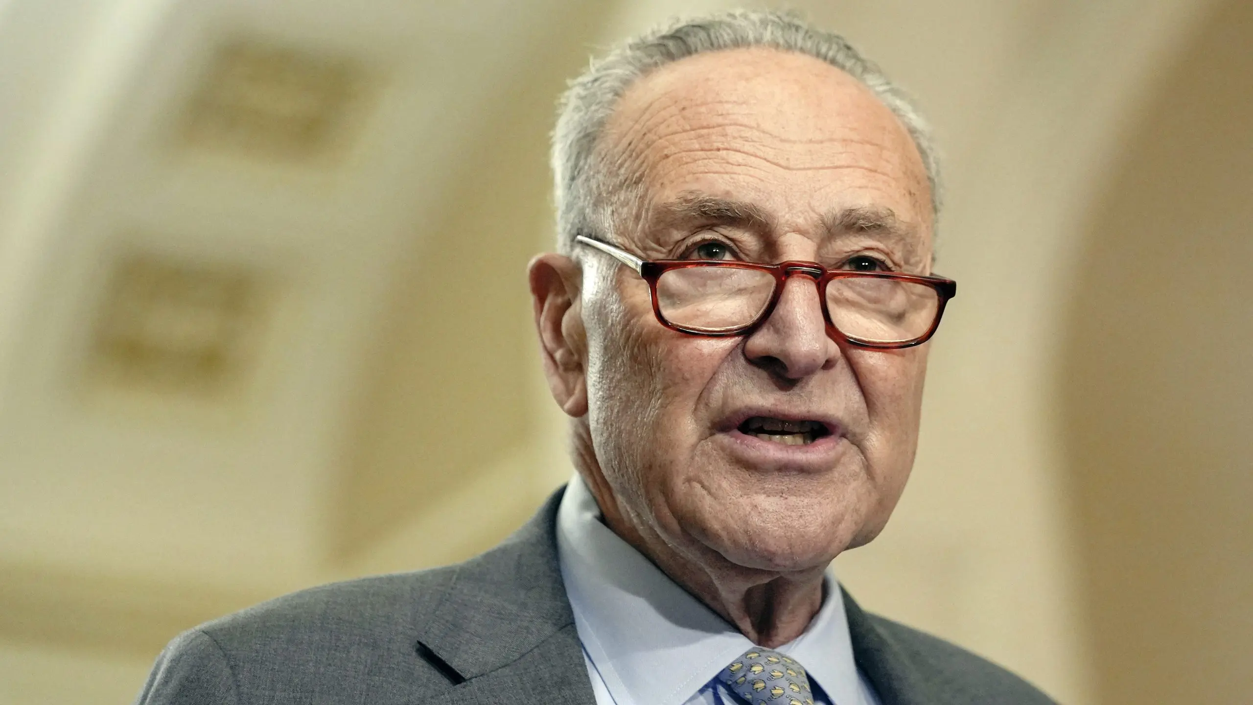 Schumer criticizes Trump for leaving town during the Asia trip while the government is shut down.