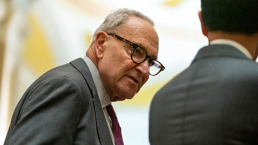 Schumer faces criticism from Republicans for claiming that things are improving for Democrats amid the shutdown.