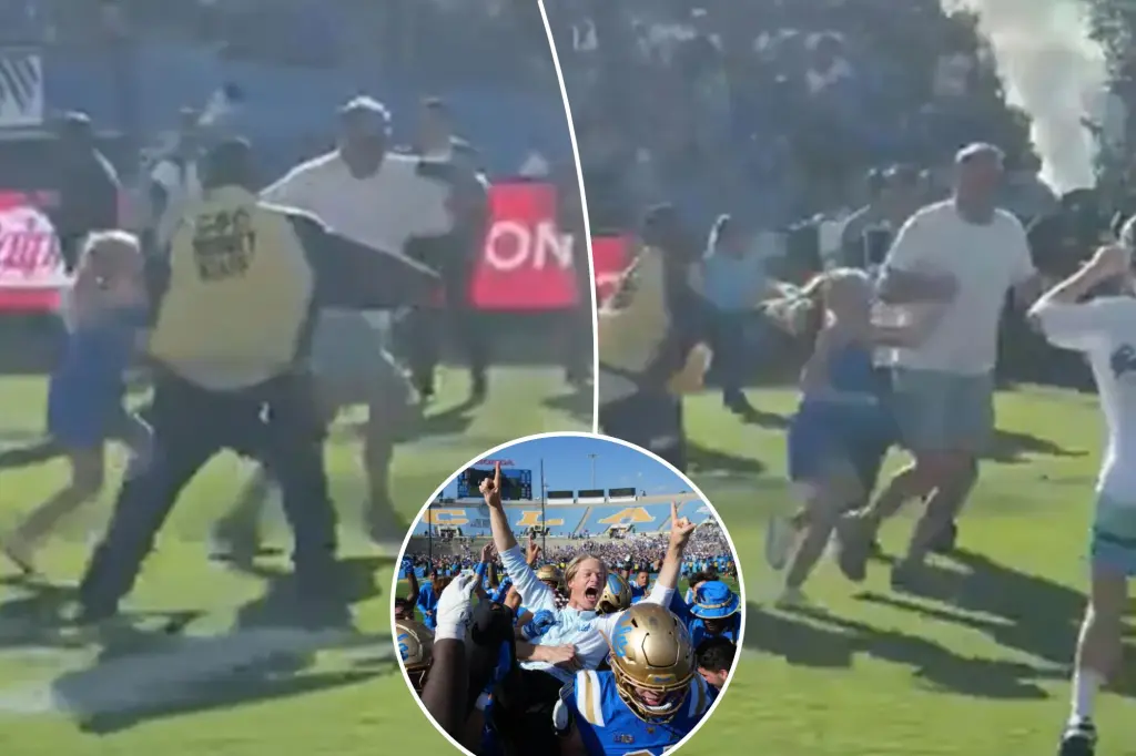 Security does not prevent child from rushing the field after UCLA upset