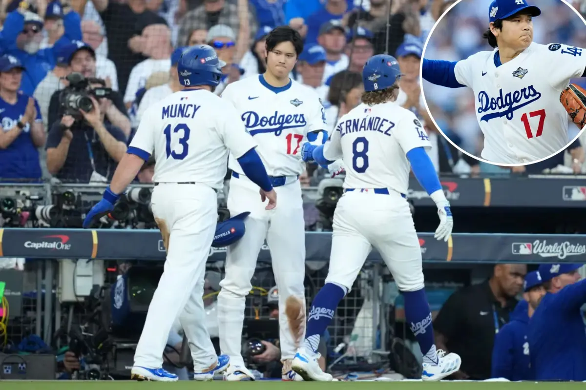 Shohei Ohtani's standing with Dodgers teammates shown during World Series
