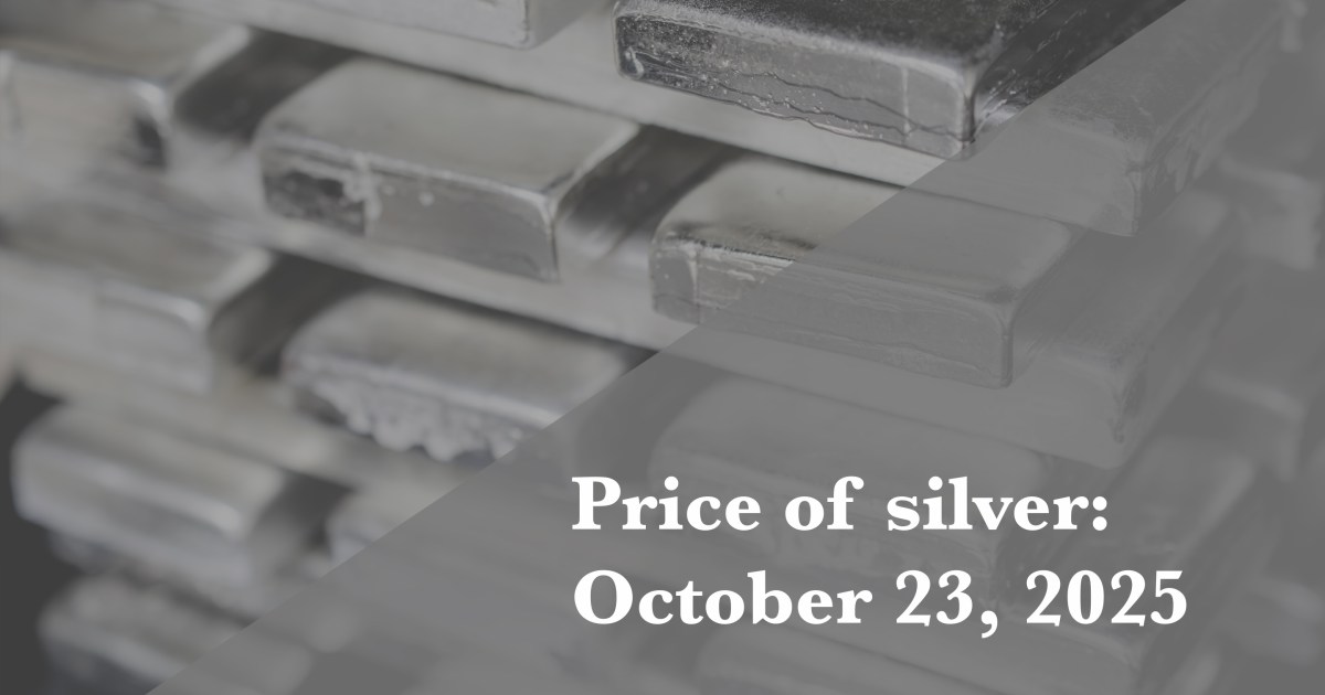 Silver's price update as of Thursday, October 23, 2025