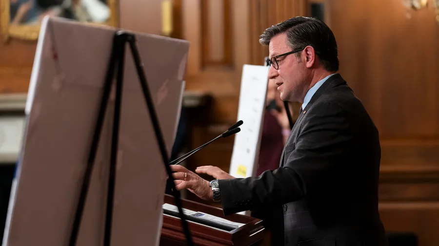 Speaker Johnson hopes furloughed federal workers will get back pay, but implies it may not happen.