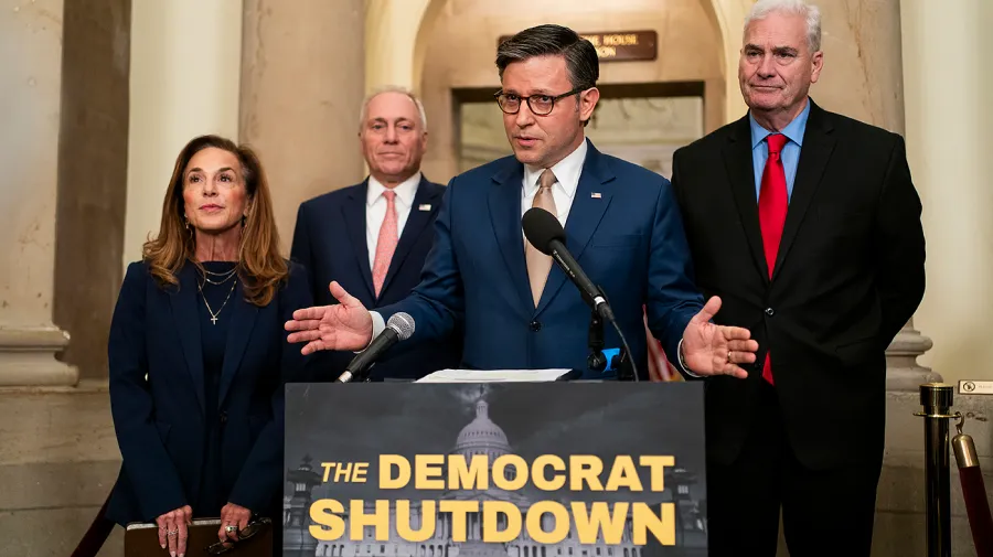 Speaker Johnson supports agencies that are criticizing Democrats for the shutdown