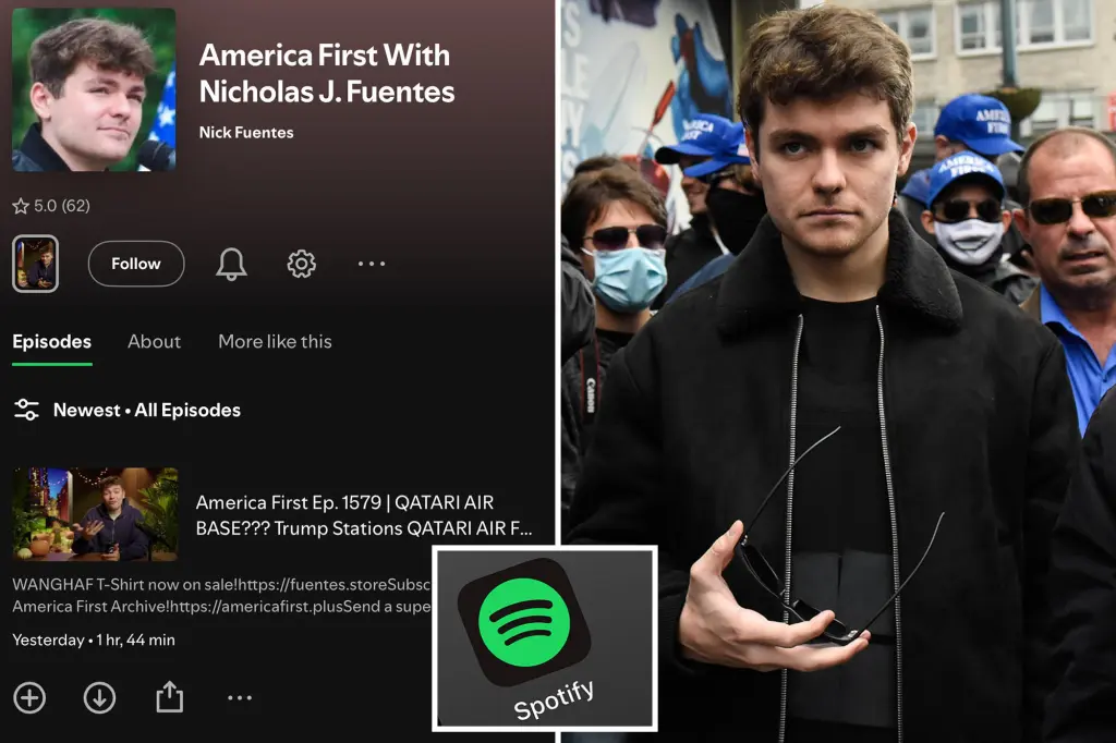 Spotify removes Nick Fuentes' podcast for violating hate-speech policies