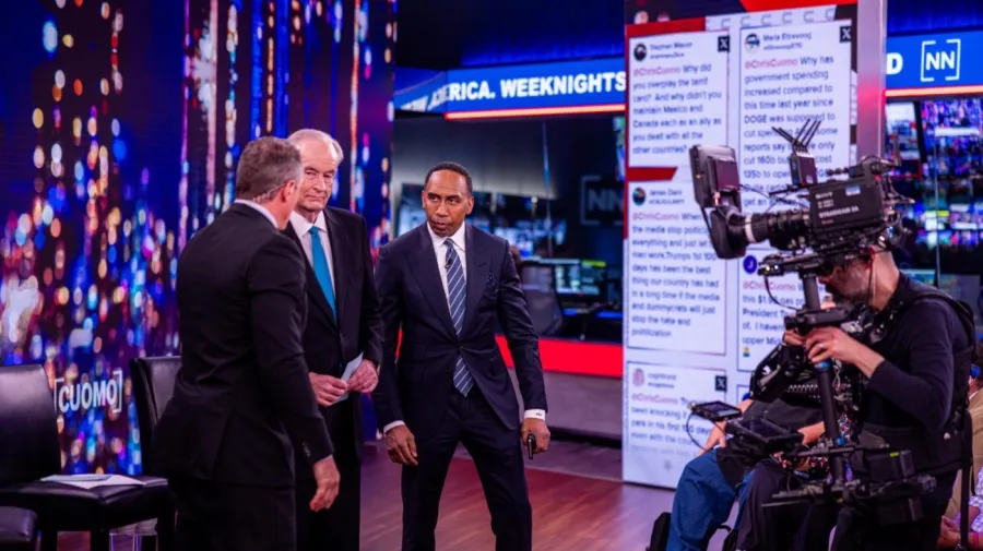 Stephen A. Smith leaves the stage during a town hall event.