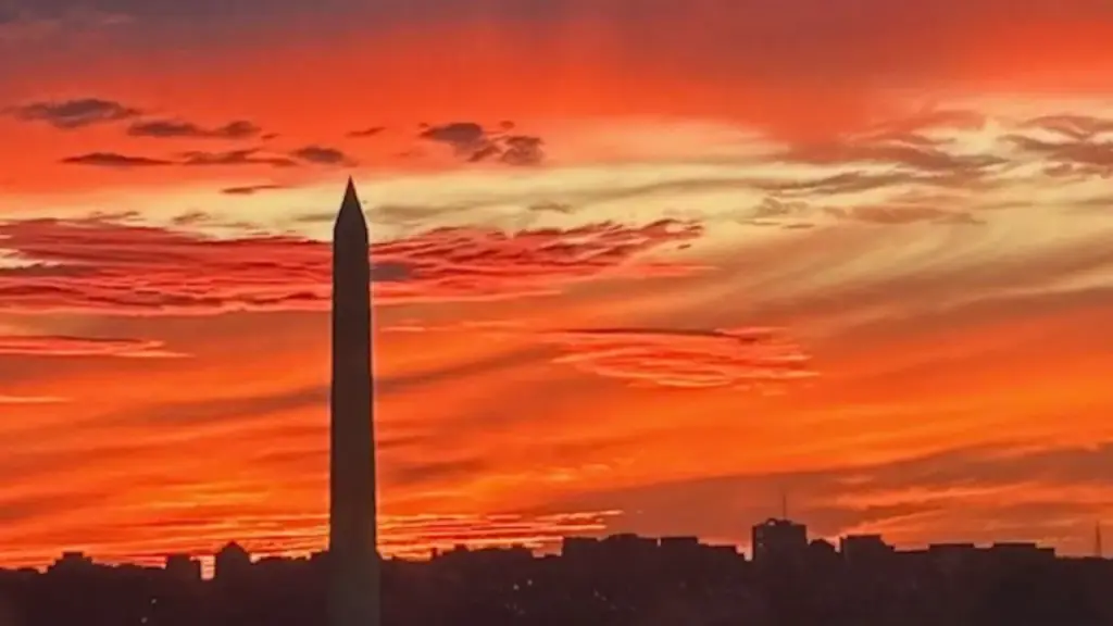 Striking sunsets in Washington D.C. align with the timing of the government shutdown