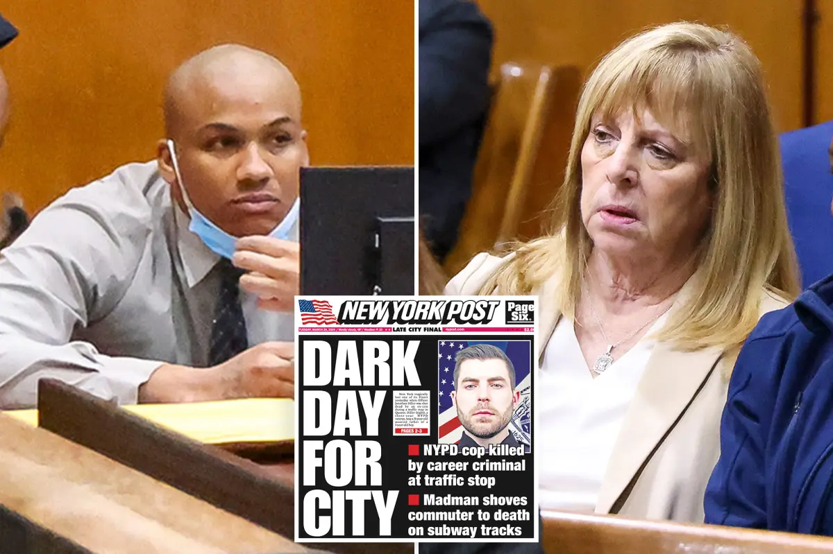 Suspect in the murder of NYPD officer Jonathan Diller avoids the gaze of the grieving mother