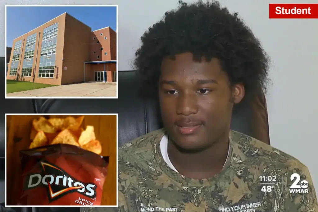 Taki Allen surrounded by police at Kenwood HS regarding Doritos