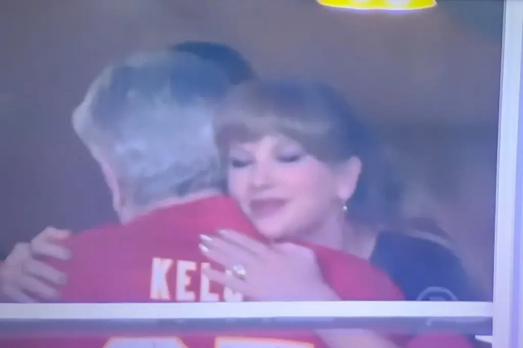 Taylor Swift attends the Chiefs vs. Lions game with Caitlin Clark.