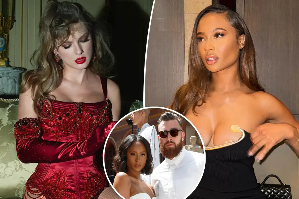 Taylor Swift boldly takes a jab at Travis Kelce's former partner Kayla Nicole in a love song dedicated to her fiancé.