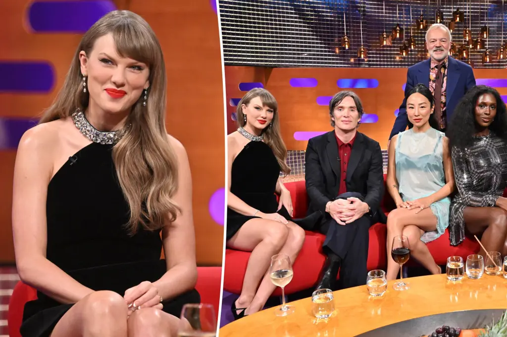 Taylor Swift dazzles in a jeweled black David Koma dress on 'The Graham Norton Show'
