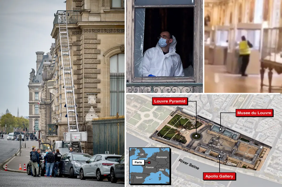 Thieves steal millions in jewels from the Louvre in a bold 10-minute heist.