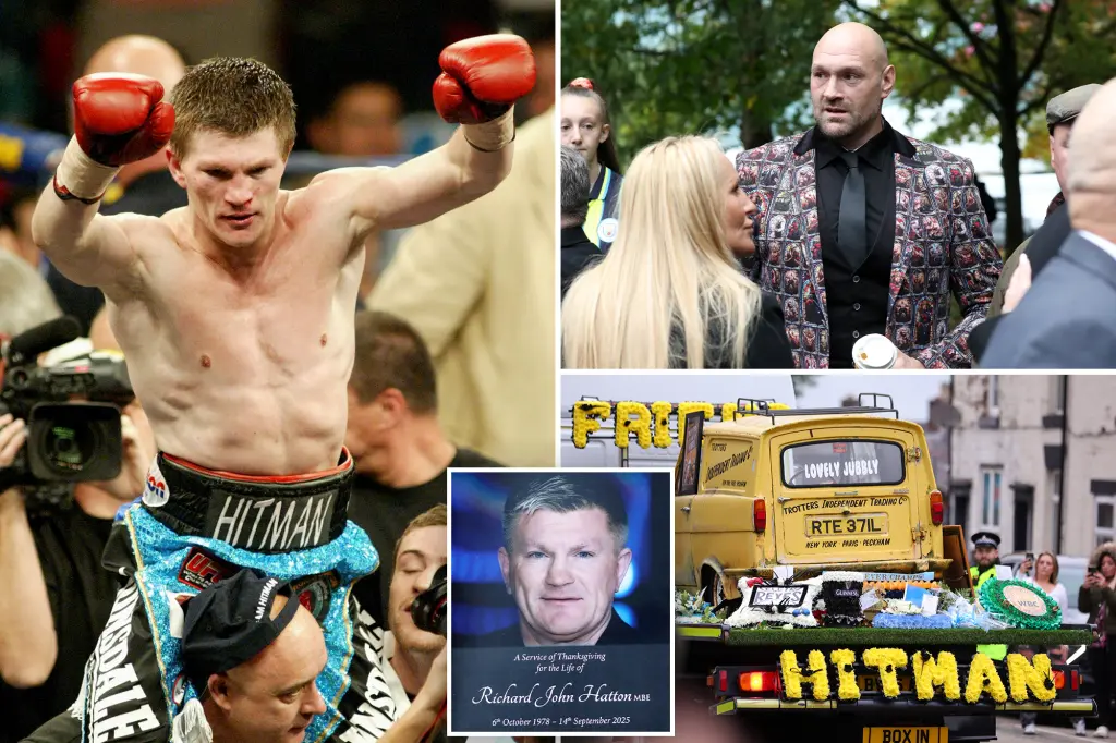 Thousands of Ricky Hatton supporters gather on the streets of Manchester to pay their final respects to the boxing legend.