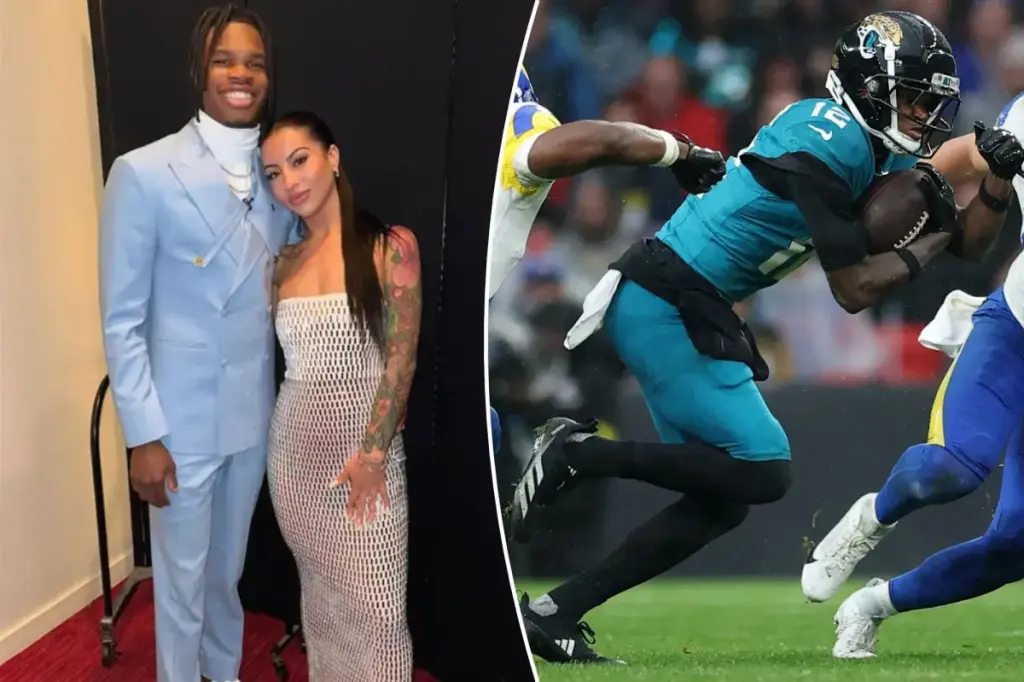 Travis Hunter's wife responds to the rookie's first NFL touchdown with the Jaguars.