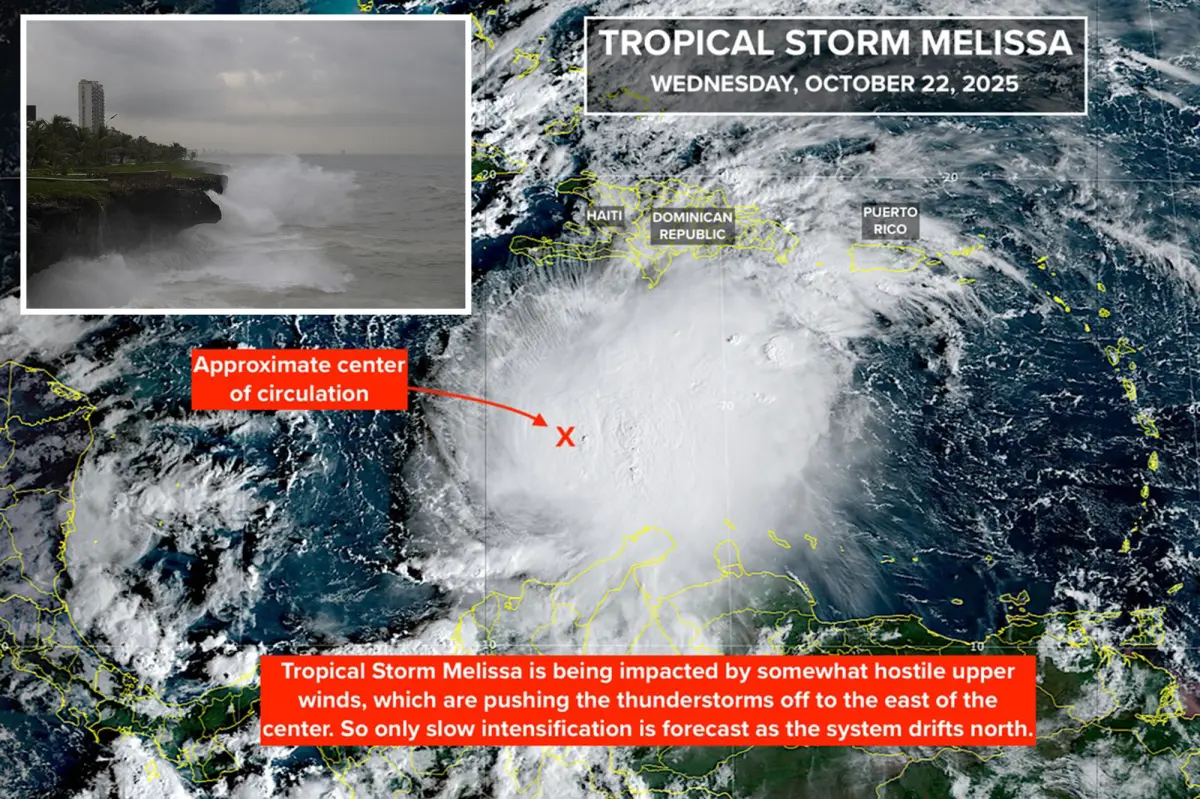 Tropical Storm Melissa predicted to strengthen into a hurricane in the Caribbean