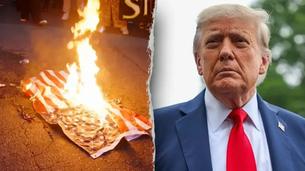 Trump directs prompt arrests for burning flags with a one-year prison sentence
