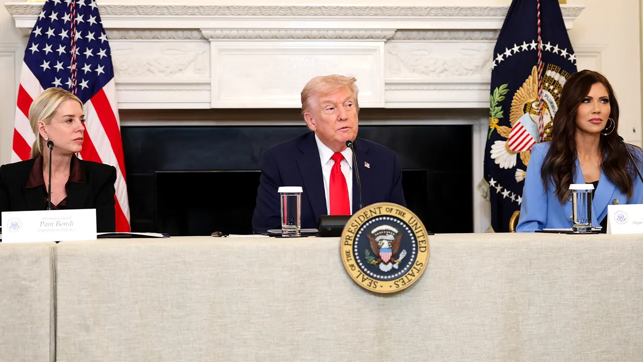 Trump leads a discussion at the White House on homeland security task forces