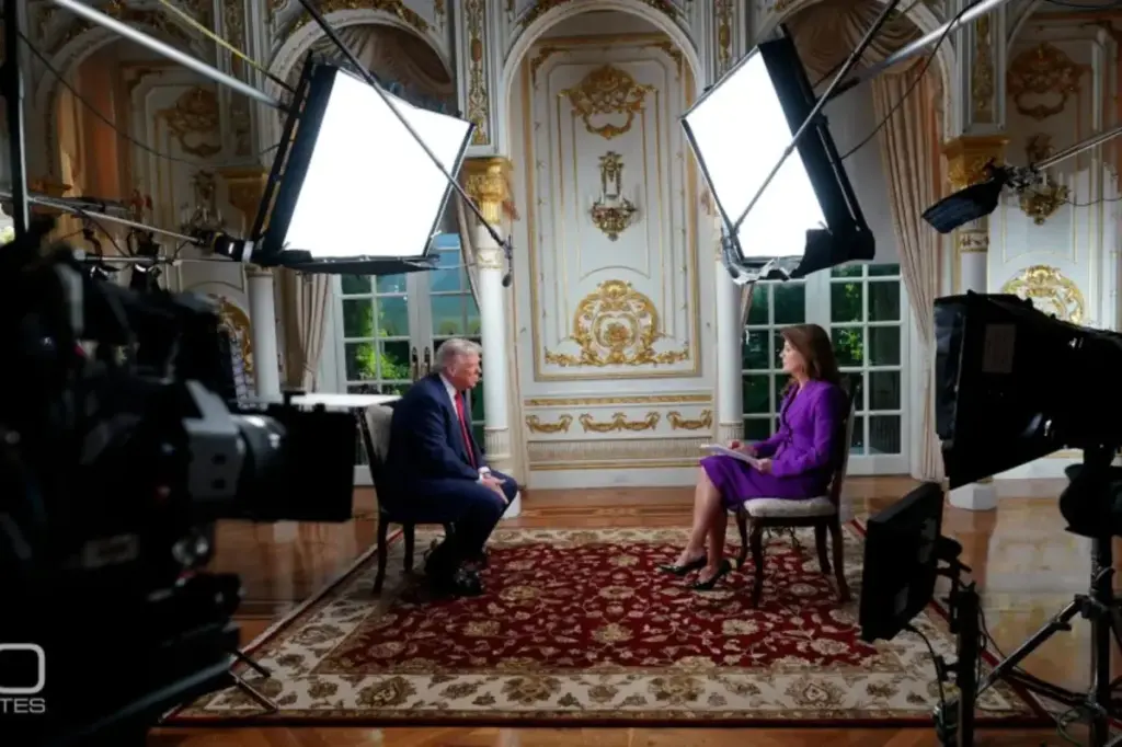 Trump participates in his first '60 Minutes' interview after suing CBS and the change in leadership with Bari Weiss.
