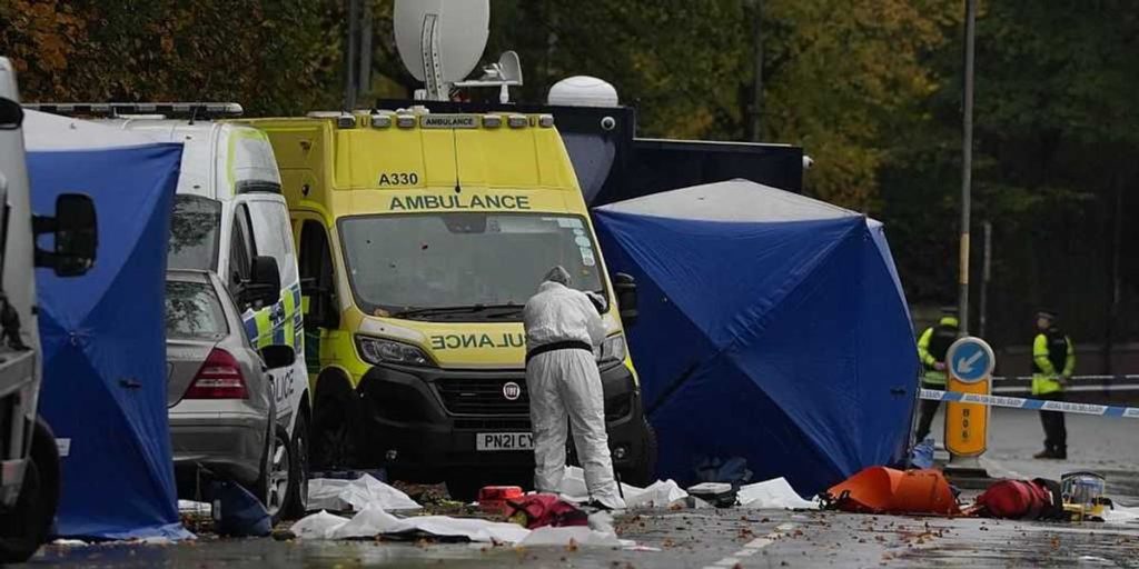 Two people at the Manchester synagogue were shot, one of them fatally, but the assailant was unarmed.