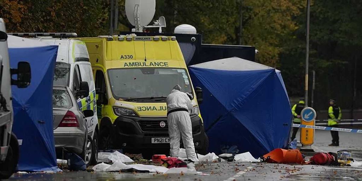 Two people at the Manchester synagogue were shot, one of them fatally, but the assailant was unarmed.