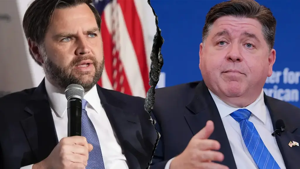 Vance criticizes Illinois Governor Pritzker regarding crime in Chicago and demands accountability.