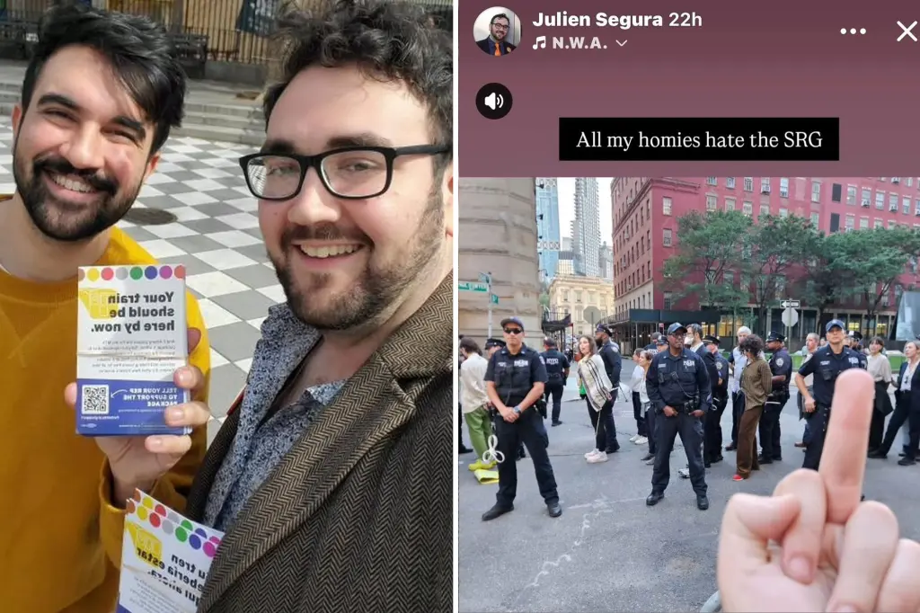 Volunteer shares photo of him gesturing to NYPD officers — and he feels no remorse
