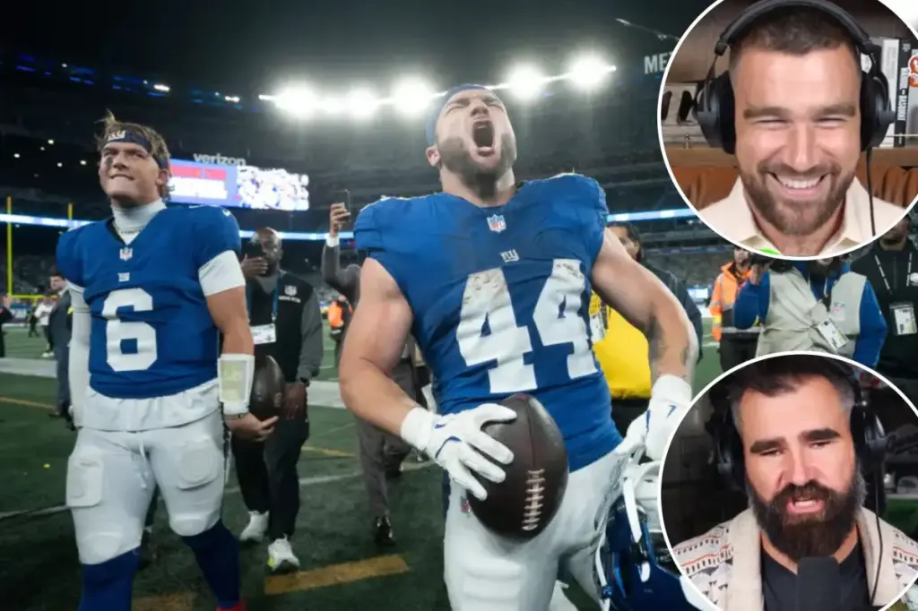 Why the Kelce brothers are interested in Giants' Jaxson Dart and Cam Skattebo