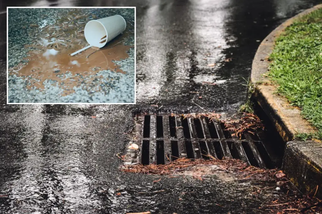 Woman in London fined 150 pounds for pouring coffee into storm drain before getting on bus