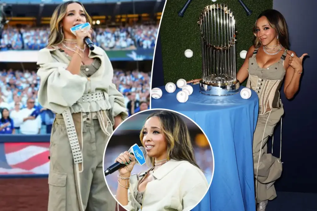 World Series fans go wild for Tinashe's 'beautiful' national anthem