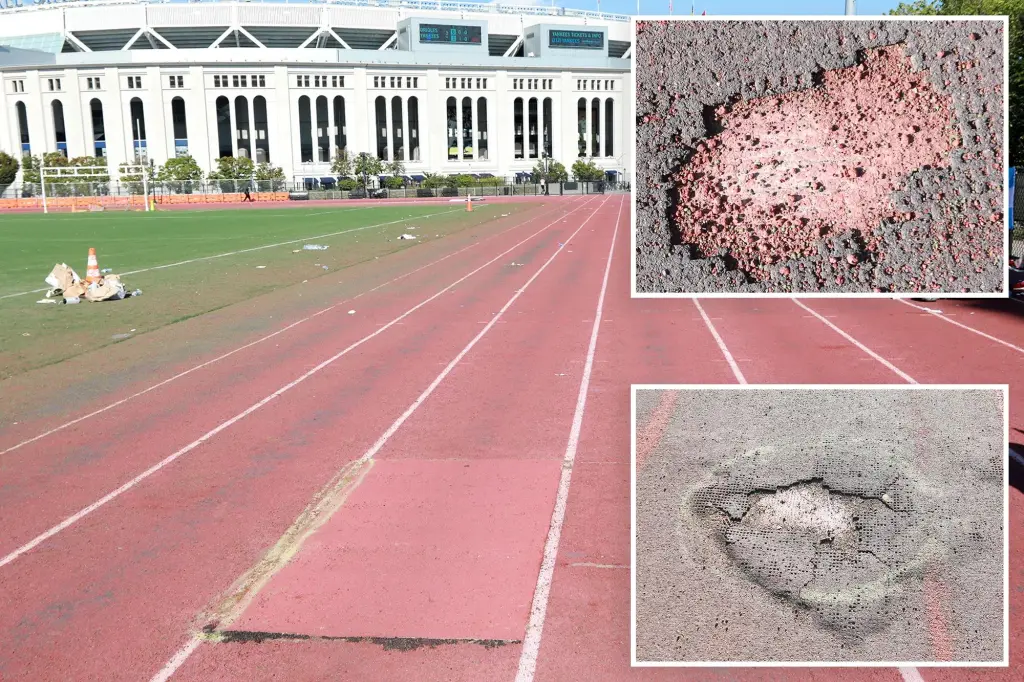Young dirt bike riders tearing up a well-known athletic field in NYC close to Yankee Stadium