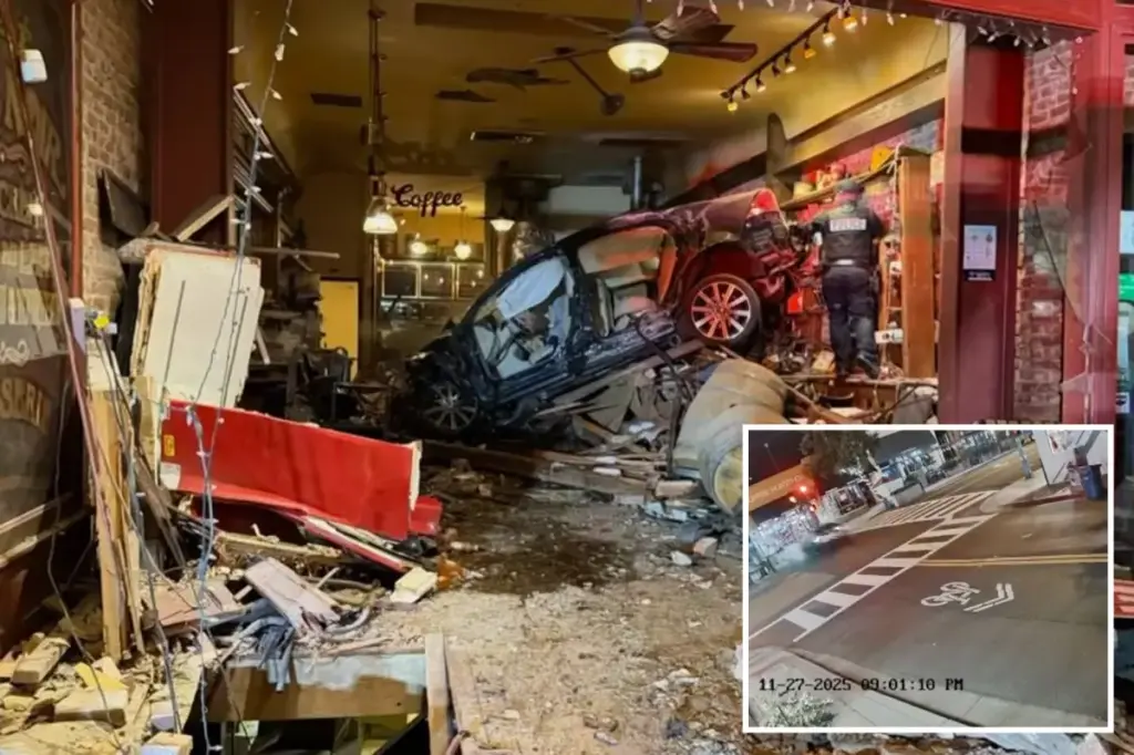 90-year-old driver rams into coffee shop at full speed in recorded crash