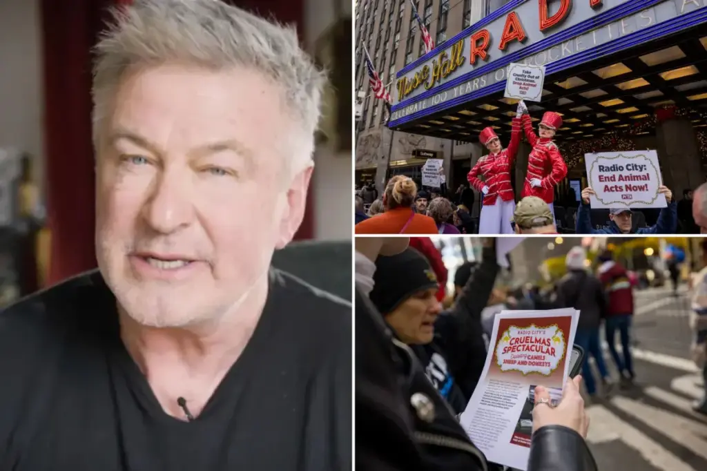 Alec Baldwin criticizes Radio City’s live-animal Nativity displays in new activist advertisements